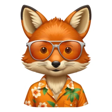 fox with aloha shirt wearing sunglasses sticker