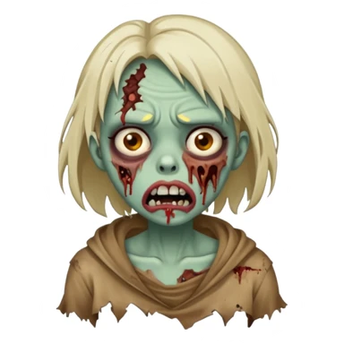 make a zombie girl with a droopy ruined mouth sticker