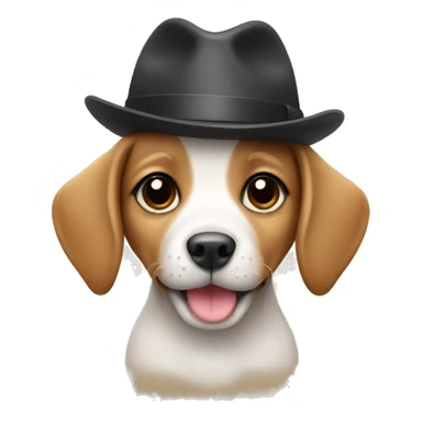 Cute puppy with a hat sticker
