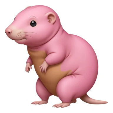 a sideways standing naked mole rat sticker