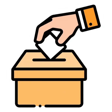 hand placing vote in ballot box sticker