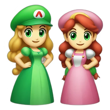 Mario and Luigi as girls sticker