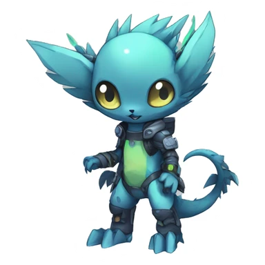cute cool edgy ethereal alien punk Digimon-Fakemon-animal full body sticker