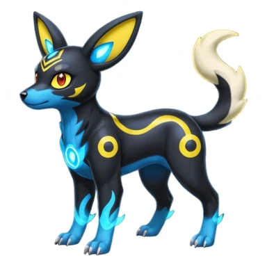 Houndoom-Electrike-Umbreon-Fakémon-hybrid-creature (full body)  sticker