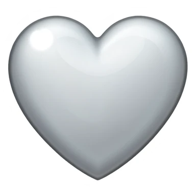 heart with a metallic white finish sticker