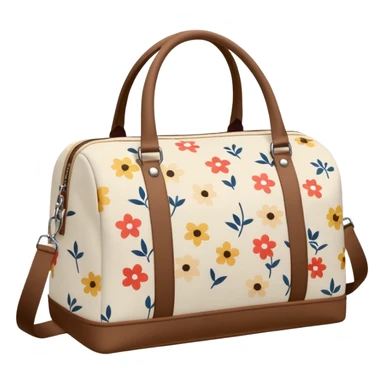 A sports bag with a pale light beige print in a small flower sticker