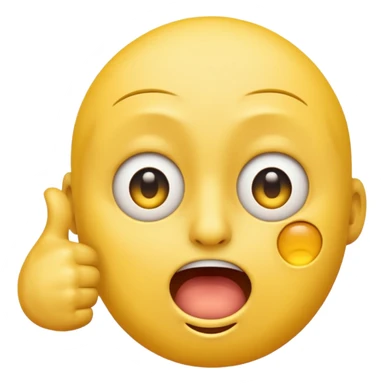 Original yellow Emoji face stressed out with one eye half open quivering out of anxiety and a singular thumbs up sticking out.  sticker
