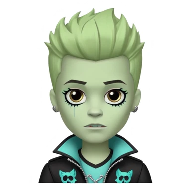 Frankie stein monster high doll boy with face scruffle sticker
