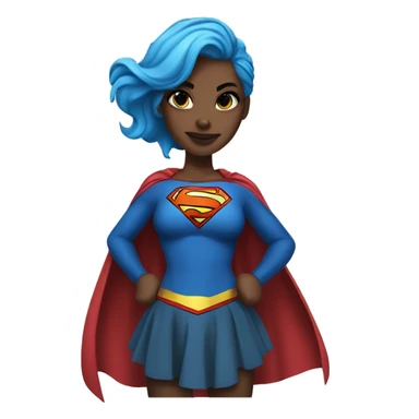Supergirl with blue hair and sleev tatto sticker