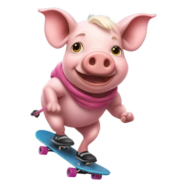 a pig riding a skateboard  sticker