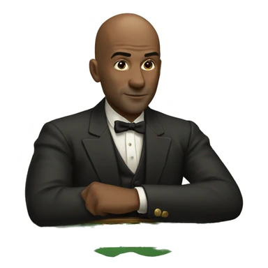 Bald man playing black jack sticker