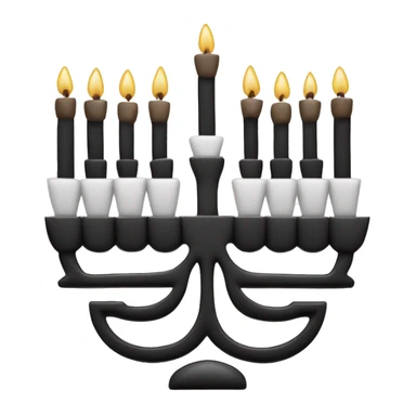 Emoji de menorah en negro y blanco sticker