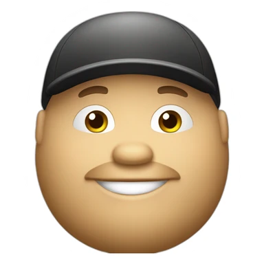 Happy fat boy with beard black and cap sticker
