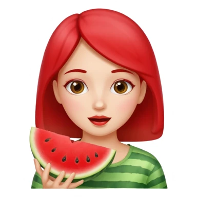 Girl eating watermelon sticker