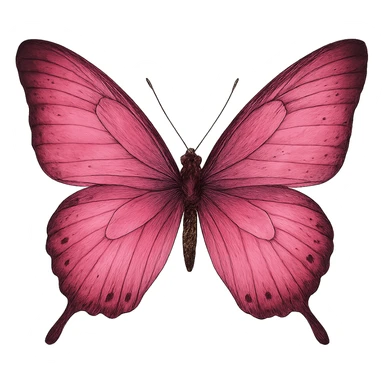 pink butterfly, digital illustration sticker