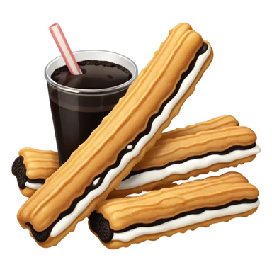 make the churros black like oreo cookie sticker