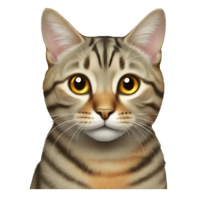 tabby cat with orange and gray on fur and light green eyes sticker