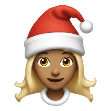 Smiling girl with a Santa hat on  sticker