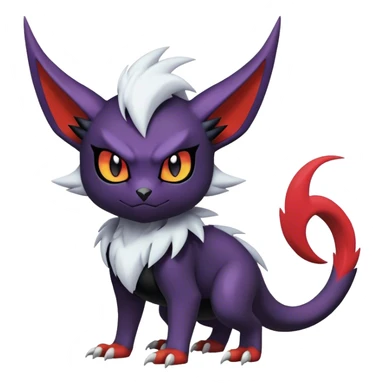 Edgy Cool Kawaii Litten-Noivern-Noibat-Absol-Pokémon Full Body sticker