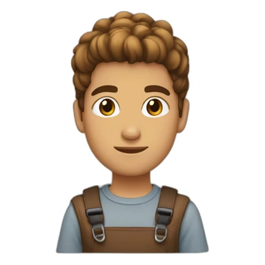 joven pelo rubio y chivo color café sticker