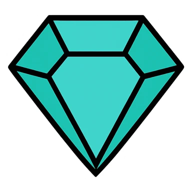 turquoise gem, flat color icon, bold and easy to identify sticker