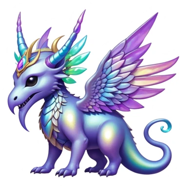 Epic divine complex detailed iridescent aesthetic-scenery-Fakémon-creature sticker