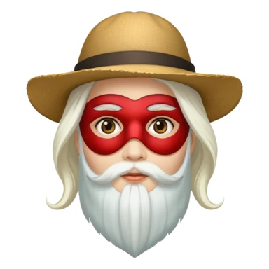 masked Women with hat long white hair & bearded sticker