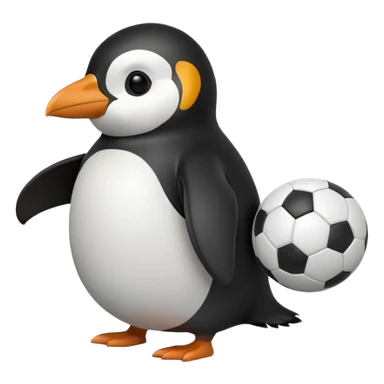 penguin with soccer ball sticker