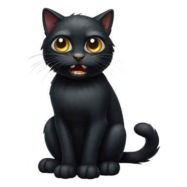 mad black cat  sticker
