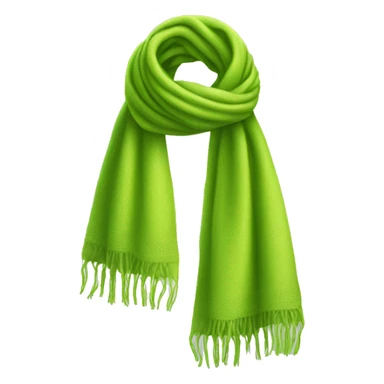 Realistic lime green winter scarf isolated. sticker