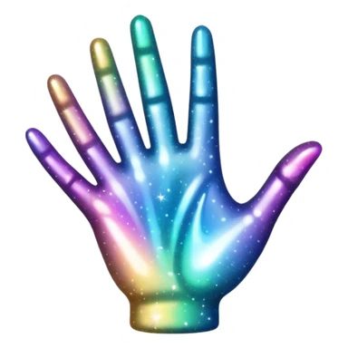 hand silhouette with small sparkles around sticker