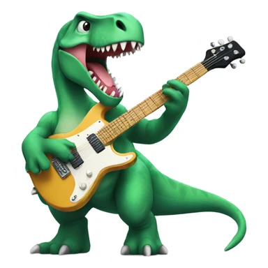 Dinosaur playing guitar sticker
