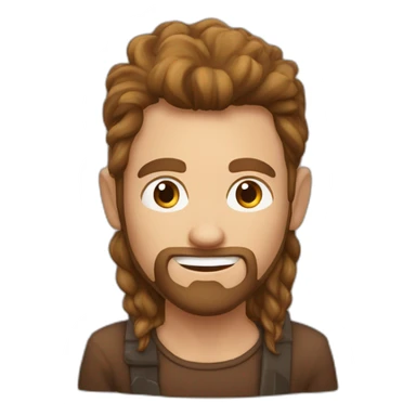 Een vreemde man met bruin haar die lang is met een zonebril sticker