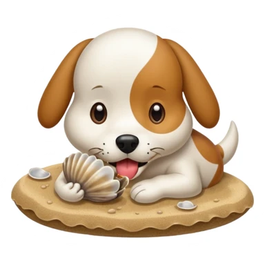 un perro comiéndose una caleta  sticker