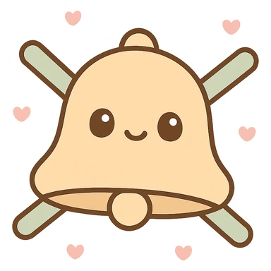 notification bell, crossed, beige, no text sticker