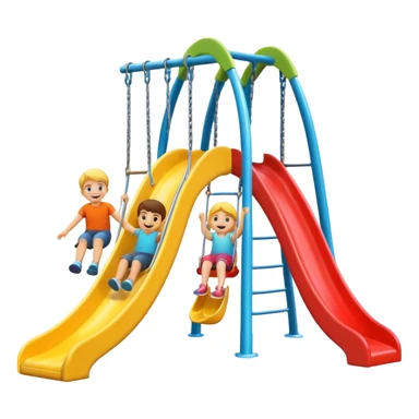 children's playground, vibrant slide and swings sticker