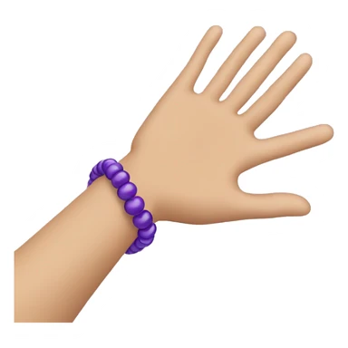 hand with purple bead bracelet waving sticker