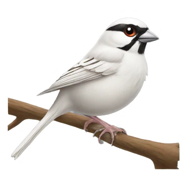 White sparrow bird sticker