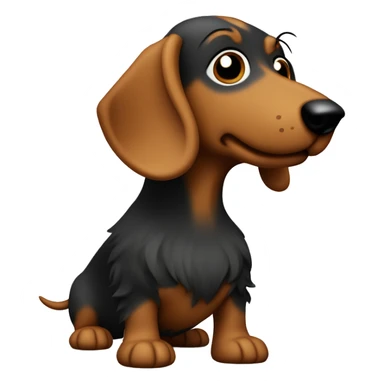 Very Wired haired sausage dog from the side standing dark Color  sticker