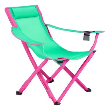 Realistic mint green and hot pink folding outdoor chair. sticker