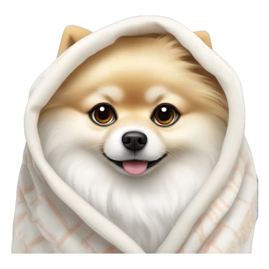White Pomeranian in plink blanket  sticker