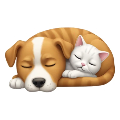 Cat and dog napping  sticker