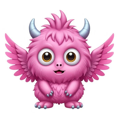 Pink cute  monster with wings sticker