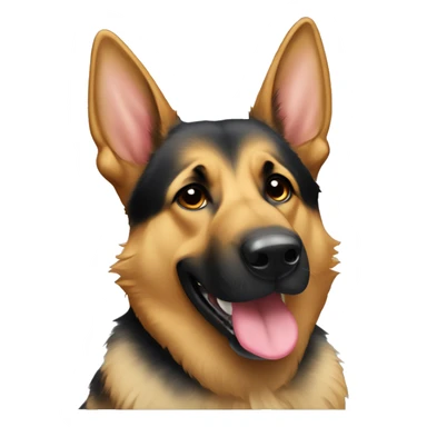 german shepherd mix with tongue out ears to the side sticker
