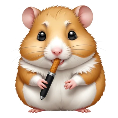 Happy hamster smoking from a pen  sticker