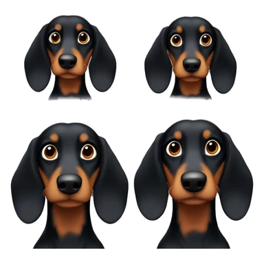 Two black long hair dachshunds together  sticker
