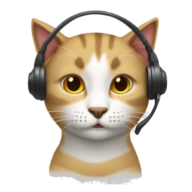 gato com fone  sticker