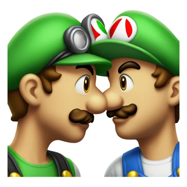 Mario and Luigi kissing sticker
