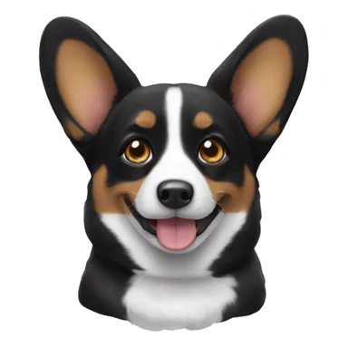 Black corgi sticker