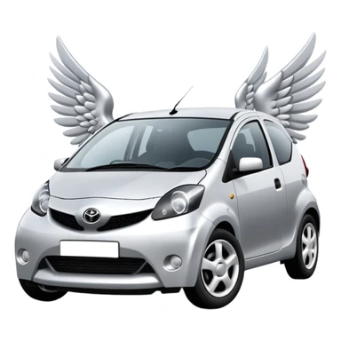 2008 Toyota Aygo Silver with Wings and Halo sticker